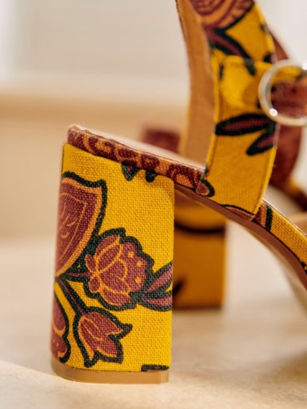 Sezane High Ginnie Sandals in Ochre Multicolor - Picture 2 of 10
